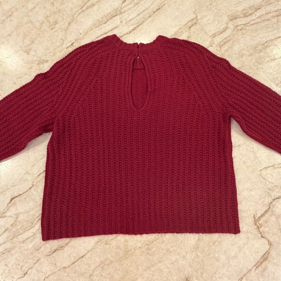 360 Cashmere Wool Blend Sweater Open Back Women's M Red - Picture 2 of 9